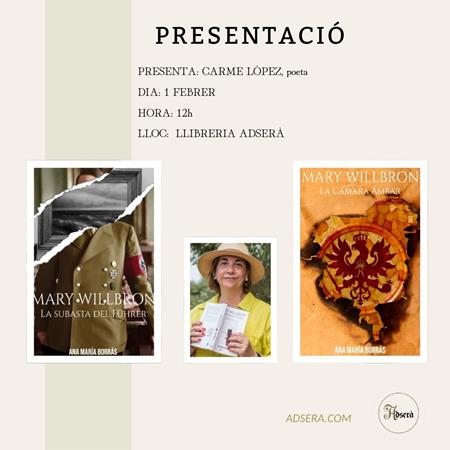 Presentació: Saga Mary Willbron: La subasta del fuhrer y La cámara ámbar d'Ana María Borrás | 