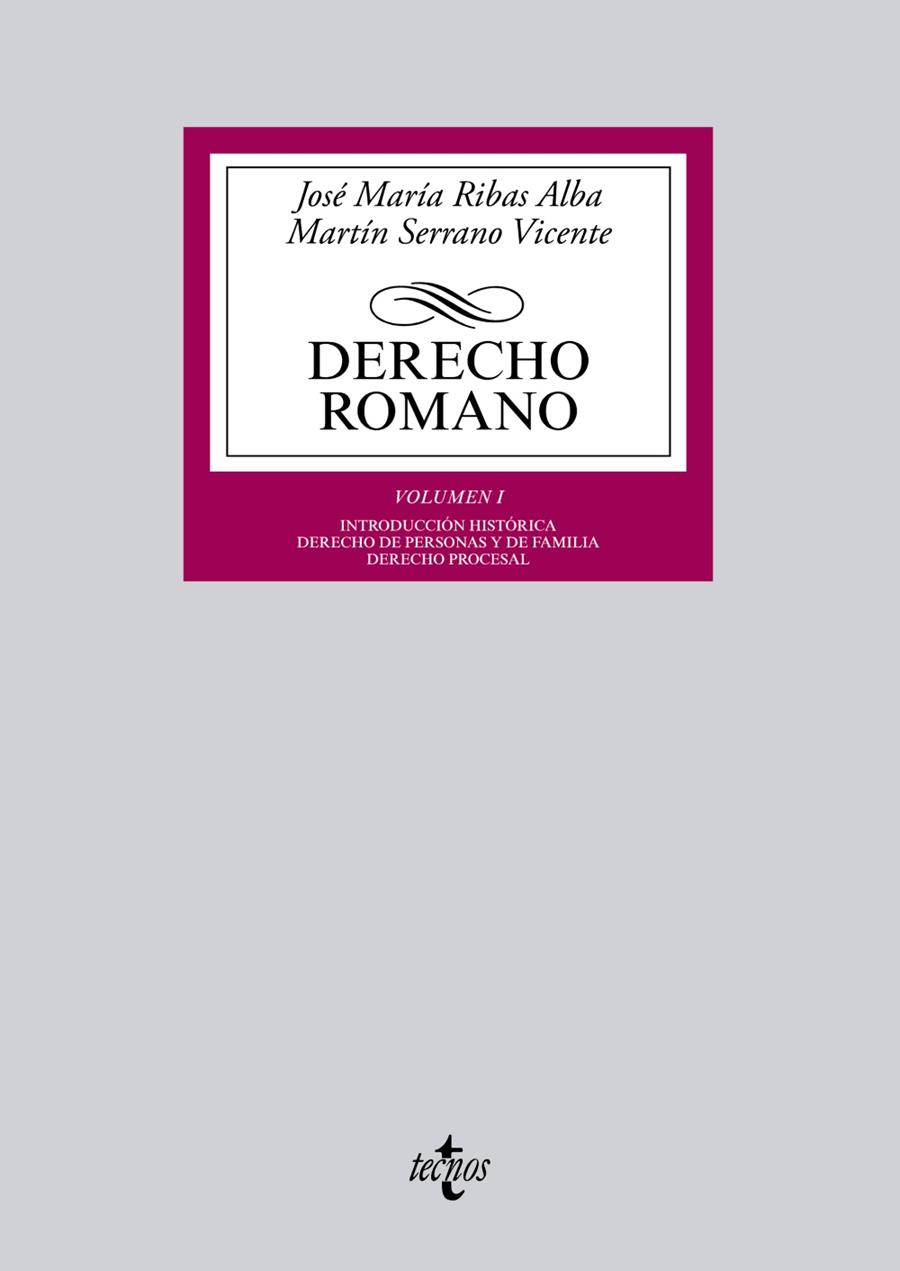 DERECHO ROMANO 1 INTRODUCCION HISTORICA. DERECHO DE PERSONAS Y DE FAMILIA. DERECHO PROCESAL | 9788430967513 | RIBAS ALBA,JOSE Mª SERRANO VICENTE,MARTIN