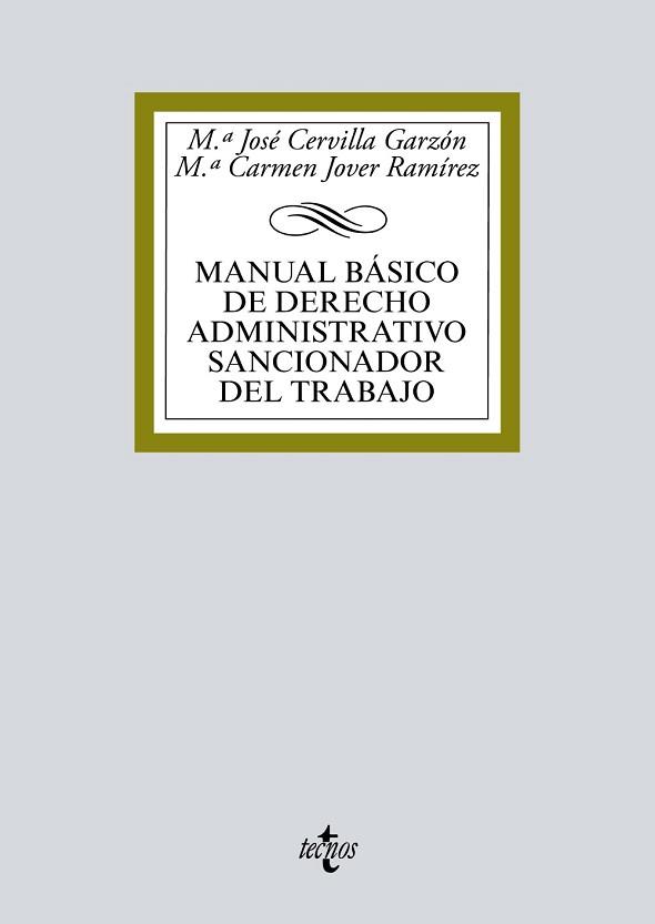 MANUAL BÁSICO DE DERECHO ADMINISTRATIVO SANCIONADOR DEL TRABAJO | 9788430971961 | CERVILLA GARZÓN, Mª JOSÉ/JOVER RAMÍREZ, Mª CARMEN