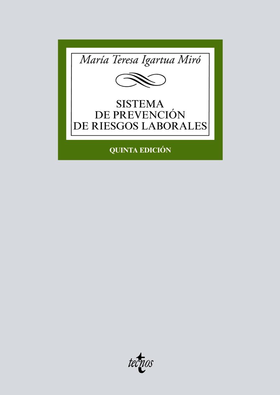 SISTEMA DE PREVENCIÓN DE RIESGOS LABORALES | 9788430979677 | IGARTUA MIRÓ, MARÍA TERESA