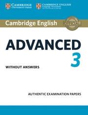 CAMBRIDGE ENGLISH ADVANCED 3. STUDENT'S BOOK WITHOUT ANSWERS | 9781108431200