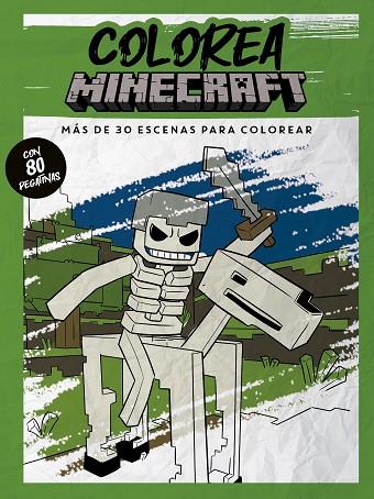 COLOREA MINECRAFT MÁS DE 30 ESCENAS PARA COLOREAR CON PEGATINAS | 9788408279396 | AAVV