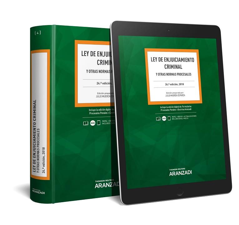 LEY DE ENJUICIAMIENTO CRIMINAL Y OTRAS NORMAS PROCESALES | 9788491971863 | MUERZA ESPARZA, JULIO