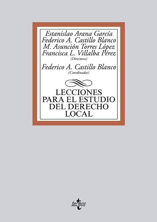 LECCIONES PARA EL ESTUDIO DEL DERECHOM LOCAL | 9788430964956 | CASTILLO BLANCO,FEDERICO ARANA GARCIA,ESTANISLAO