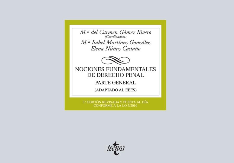 NOCIONES FUNDAMENTALES DE DERECHO PENAL. PARTE GENERAL | 9788430966363 | GOMEZ RIVERO,Mª DEL CARME