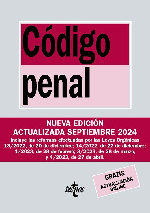 CÓDIGO PENAL INCLUYE LA LEY ORGANICA 1/2024 DE 10 DE JUNIO DE AMNISTIA | 9788430990962