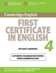 FIRST CERTIFICATE IN ENGLISH 4 WITHOUT ANSWERS OFFICIAL EXAMINATION PAPERS | 9780521156936 | CAMBRIDGE ESOL