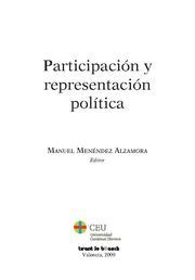 PARTICIPACION Y REPRESENTACION POLITICA | 9788498765731 | MENENDEZ ALZAMORA,MANUEL