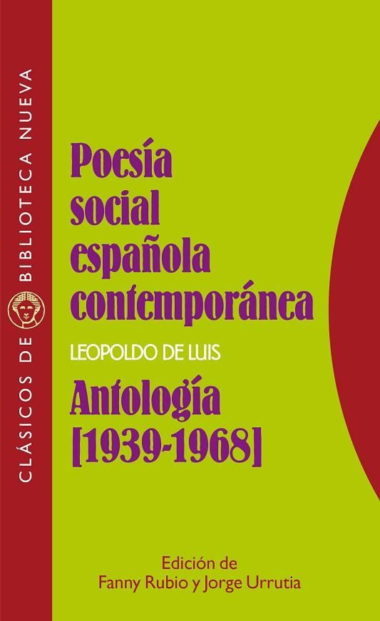 POESIA SOCIAL ESPAÑOLA CONTEMPORANEA ANTOLOGIA 1939-1968 | 9788470308031 | LUIS,LEOPOLDO DE