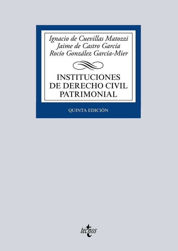 INSTITUCIONES DE DERECHO CIVIL PATRIMONIAL | 9788430969647 | CASTRO GARCIA,JAIME DE CUEVILLAS MATOZZI,IGNACIO DE GARCIA VILLAR,RAMON GONZALEZ GARCIA-MIER,ROCIO