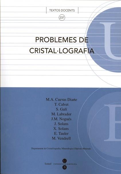 PROBLEMES DE CRISTAL.LOGRAFIA | 9788447530090 | CUEVAS DIARTE,M.A.