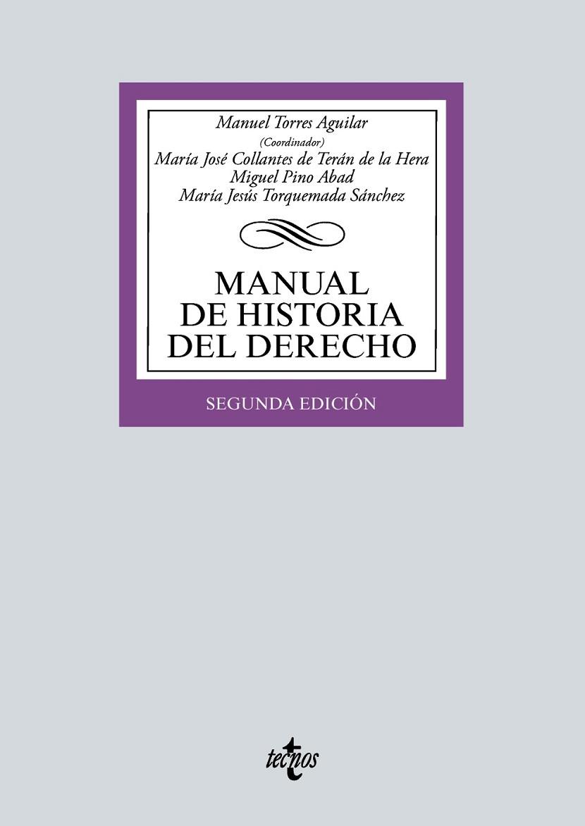 PACK MANUAL DE HISTORIA DEL DERECHO | 9788430982226 | TORRES AGUILAR, MANUEL/COLLANTES DE TERAN DE LA HERA, MARÍA JOSÉ/PINO ABAD, MIGUEL/TORQUEMADA SÁNCHE