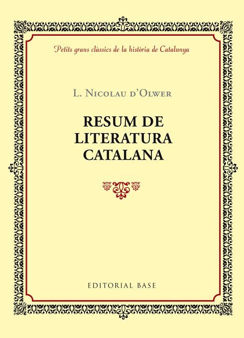 RESUM DE LITERATURA CATALANA | 9788416587353 | NICOLAU D,OLWER, LLUIS