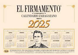 CALENDARIO ZARAGOZANO DE MESA 2025 EL FIRMAMENTO | 9788412572162