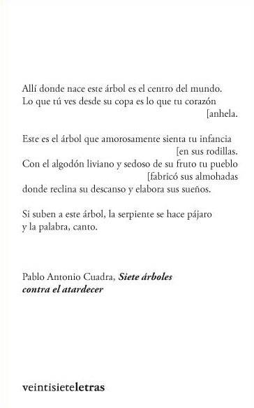 SIETE ARBOLES CONTRA EL ATARDECER. POESIA | 9788492720125 | CUADRA,PABLO ANTONIO