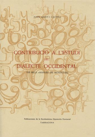 CONTRIBUCIO A L'ESTUDI DEL DIALECTE OCCIDENTAL | DL991971 | MARTI CASTELL,JOAN