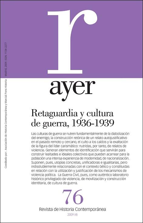 RETAGUARDIA Y CULTURA DE GUERRA 1936-1939 | 9788492820092