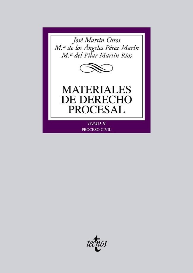 MATERIALES DE DERECHO PROCESAL 2. PROCESO CIVIL | 9788430949373 | PEREZ MARIN,Mª ANGELES MARTIN RIOS,MARIA DEL PILAR MARTIN OSTOS,JOSE