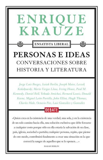 PERSONAS E IDEAS. CONVERSACIONES SOBRE HISTORIA T LITERATURA | 9788499926605 | KRAUZE,ENRIQUE