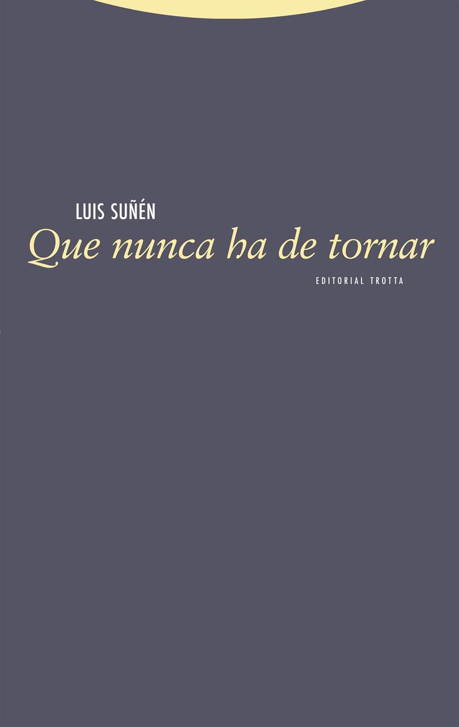 QUE NUNCA HA DE TORNAR. POEMAS Y CANCIONES (2019-2022) | 9788413641140 | SUÑÉN, LUIS