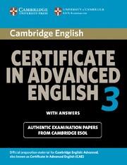 CAMBRIDGE CERTIFICATE IN ADVANCED ENGLISH 3 WITH ANSWERS | 9780521739146 | CAMBRIDGE ESOL