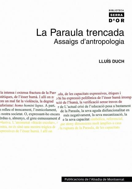 PARAULA TRENCADA. ASSAIGS D,ANTROPOLOGIA | 9788484158769 | DUCH,LLUIS