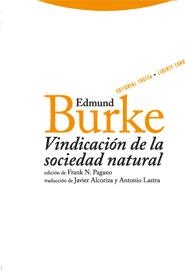 VINDICACION DE LA SOCIEDAD NATURAL | 9788498790320 | BURKE,EDMUND