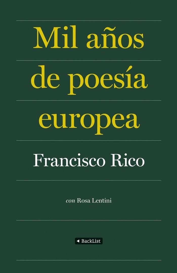 MIL AÑOS DE POESIA EUROPEA. BILINGUE ANGLES-CASTELLA | 9788408086840 | RICO,FRANCISCO