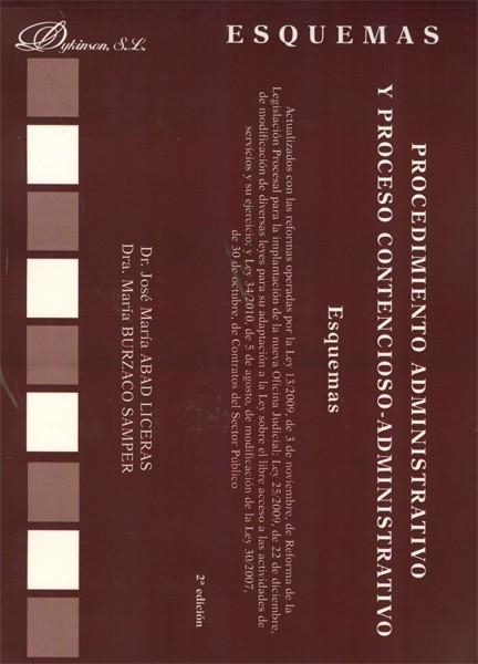 PROCEDIMIENTO ADMINISTRATIVO Y PROCESO CONTENCIOSO-ADMINISTRATIVO. ESQUEMAS | 9788498497625 | ABAD LICERAS,JOSE Mª BURZACO SAMPER,MARIA