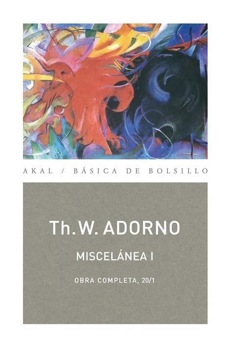 MISCELANEA 1 | 9788446016861 | ADORNO,THEODOR W.