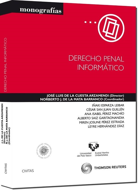 DERECHO PENAL INFORMATICO | 9788447034291 | CUESTA ARZAMENDI,JOSE LUIS DE LA