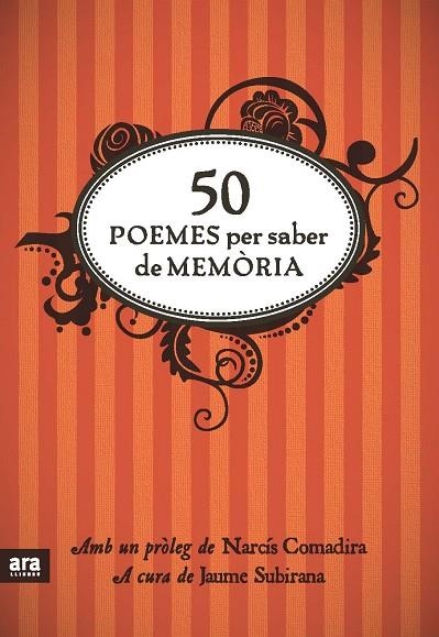 50 POEMES QUE HEM DE SABER DE MEMORIA | 9788492907861 | SUBIRANA I ORTÍN, JAUME