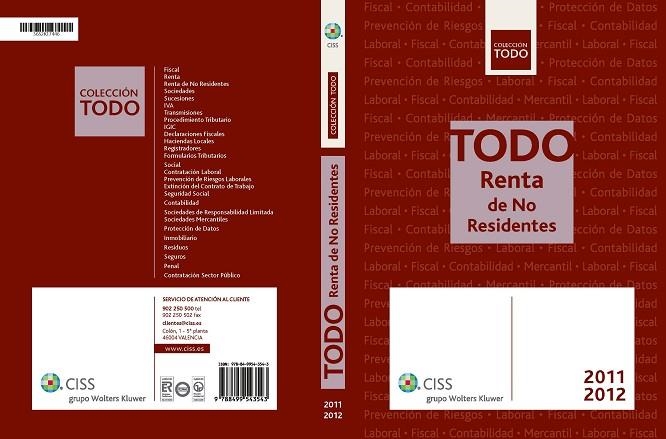 TODO RENTA DE NO RESIDENTES 2011-2012 | 9788499543543 | CARMONA FERNÁNDEZ, NÉSTOR