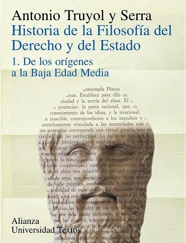 HISTORIA DE LA FILOSOFIA DEL DERECHO Y DEL ESTADO 1. DE LOS ORIGENES A LA BAJA EDAD MEDIA | 9788420680088 | TRUYOL Y SERRA,ANTONIO