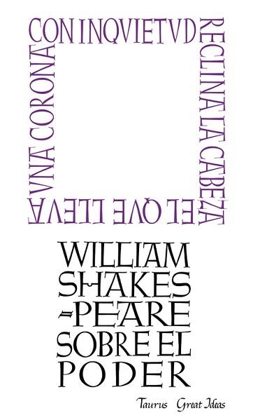 SOBRE EL PODER | 9788430600274 | SHAKESPEARE,WILLIAM