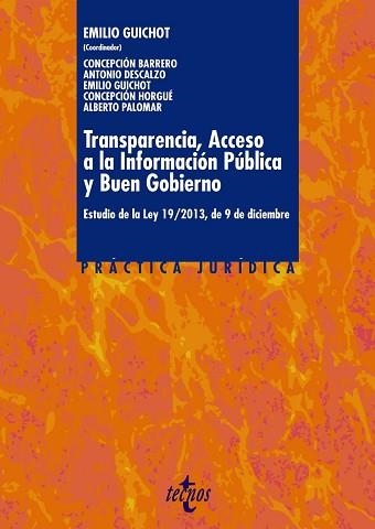 TRANSPARENCIA, ACCESO A LA INFORMACION PUBLICA Y BUEN GOBIERNO | 9788430961665 | GUICHOT,EMILIO