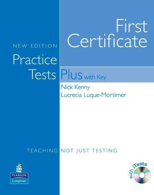 FIRST CERTIFICATE PRACTICE TESTS PLUS WITH KEY | 9781405881234 | KENNY,NICK LUQUE-MORTIMER,L