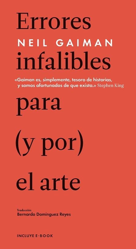 ERRORES INFALIBLES PARA  ( Y POR) EL ARTE | 9788415996736 | GAIMAN,NEIL