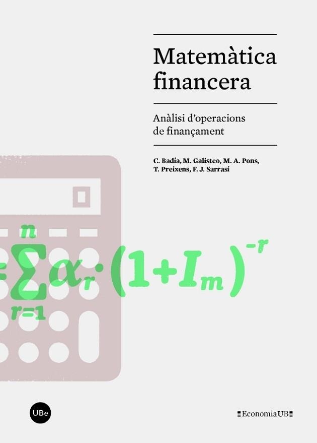 MATEMATICA FINANCIERA. ANALISI D,OPERACIONS DE FINANÇAMENT | 9788447539093 | BADIA,C. GALISTEO,M.