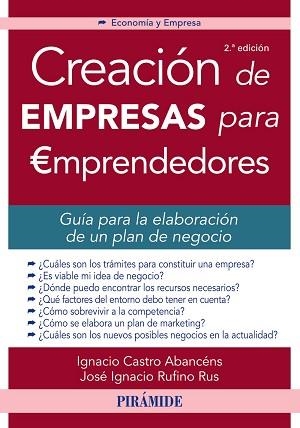 CREACION DE EMPRESAS PARA EMPRENDEDORES. GUIA PARA LA ELABORACION DE UN PLAN DE NEGOCIO | 9788436834109 | CASTRO ABANCENS,IGNACIO RUFINO RUS,JOSE IGNACIO