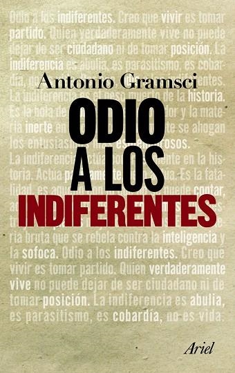 ODIO A LOS INDIFERENTES | 9788434413603 | GRAMSCI,ANTONIO