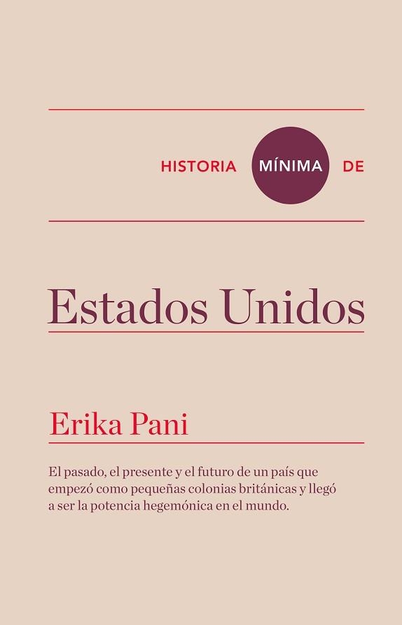 HISTORIA MINIMA DE ESTADOS UNIDOS | 9788416354108 | PANI,ERIKA