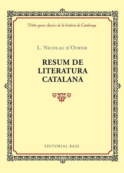 RESUM DE LITERATURA CATALANA | 9788416587353 | NICOLAU D,OLWER, LLUIS