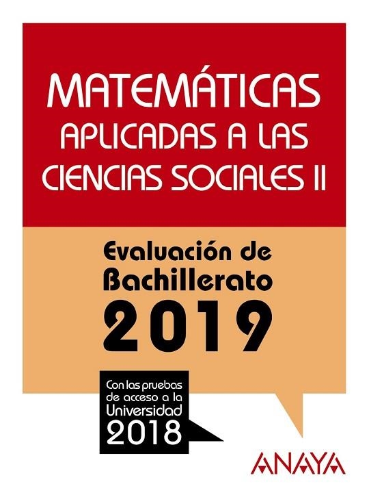 MATEMÁTICAS APLICADAS A LAS CIENCIAS SOCIALES II 2019 | 9788469856826 | BUSTO CABALLERO, ANA ISABEL/DÍAZ ORTEGA, ANA MARÍA