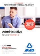 ADMINISTRATIVO DE LA ADMINISTRACIÓN GENERAL DEL ESTADO. TURNO LIBRE. TEMARIO 2 | 9788414229187