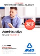 ADMINISTRATIVO DE LA ADMINISTRACION GENERAL DEL ESTADO TURNO LIBRE TEMARIO 3 | 9788414229194