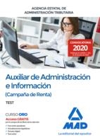 AUXILIAR DE ADMINISTRACIÓN E INFORMACIÓN (CAMPAÑA DE RENTA) DE LA AGENCIA ESTATAL DE ADMINISTRACIÓN TRIBUTARIA. TEST | 9788414238868