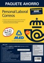 PAQUETE AHORRO PERSONAL LABORAL CORREOS 2020.  (INCLUYE TEMARIOS 1 Y 2; TEST; NUEVOS TEST COMENTADOS Y ARGUMENTADOS; SIMULACROS DE EXAMEN 1 | 9788414240144