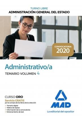 ADMINISTRATIVO DE LA ADMINISTRACIÓN GENERAL DEL ESTADO (TURNO LIBRE). TEMARIO 4 | 9788414236970