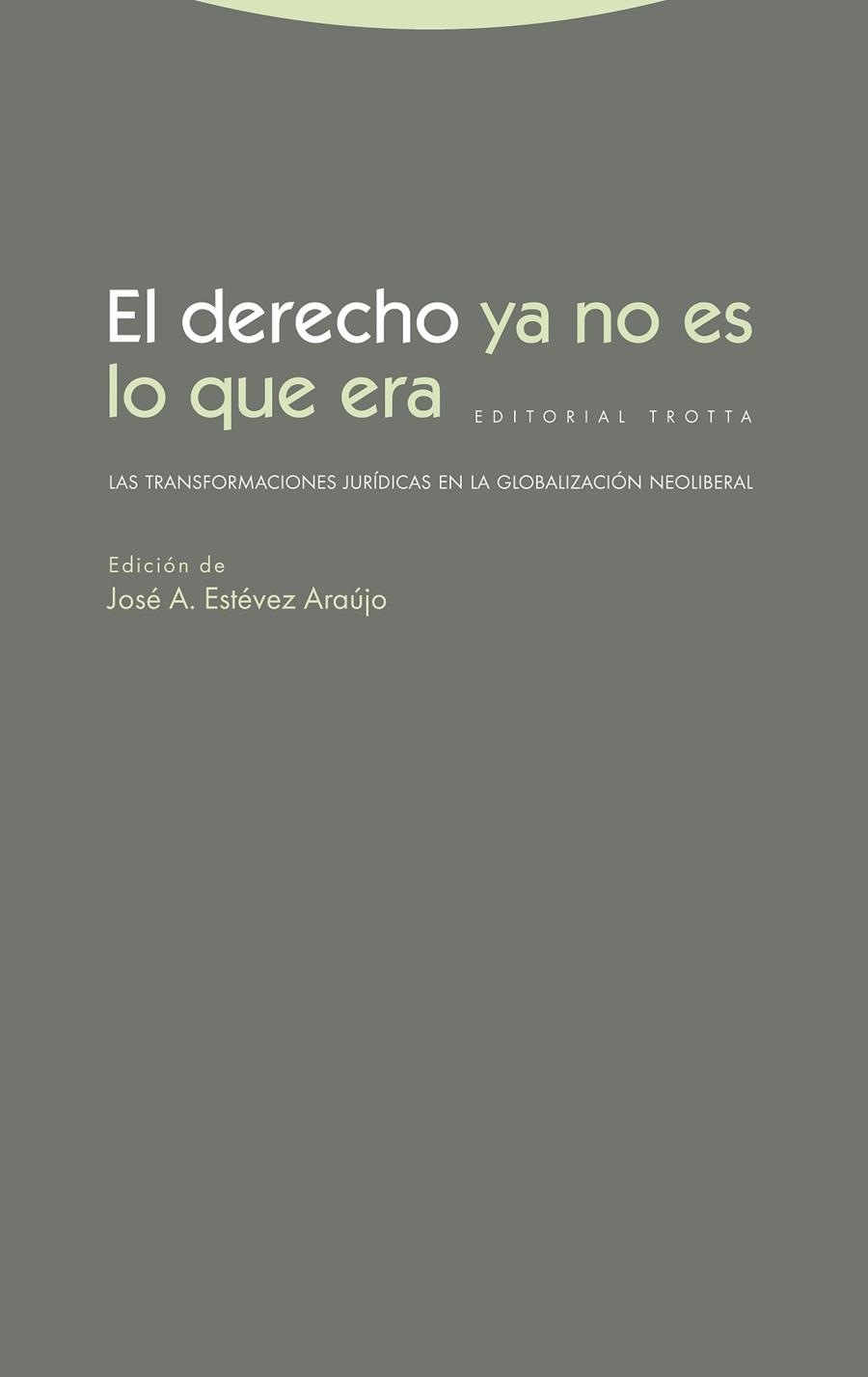 EL DERECHO YA NO ES LO QUE ERA. LAS TRANSFORMACIONES JURÍDICAS EN LA GLOBALIZACIÓN NEOLIBERAL | 9788498799934